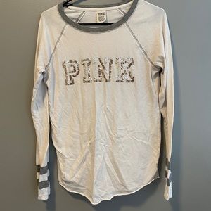 White & Gray PINK long-sleeve